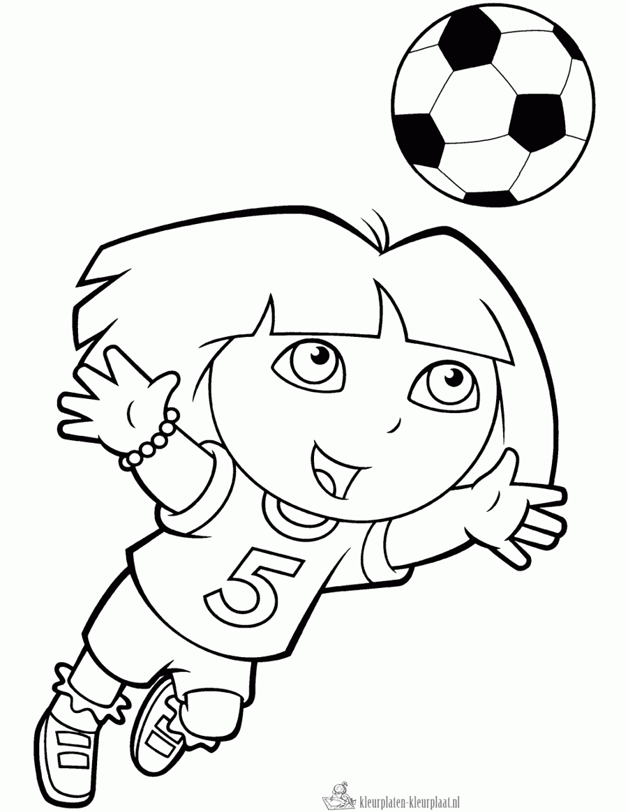 Voetbal 5 kleurplaat