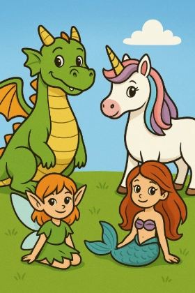 Fantasie figuren kleurplaten