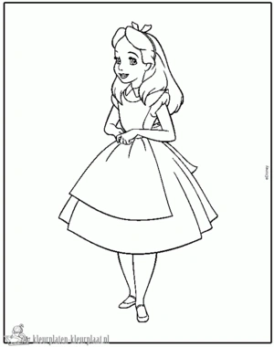 Alice in wonderland 1 kleurplaat