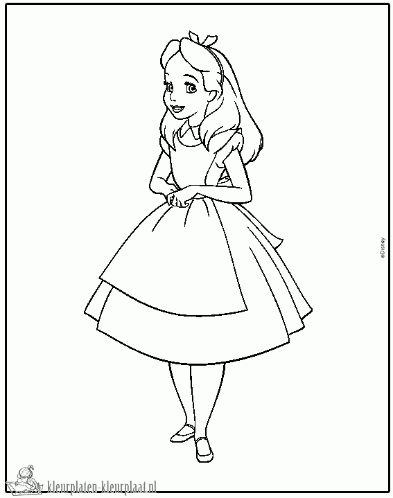 Alice in wonderland 1 kleurplaat