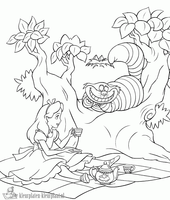 Alice in wonderland 16 kleurplaat