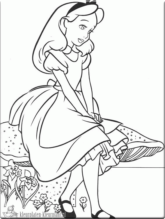Alice in wonderland 2 kleurplaat