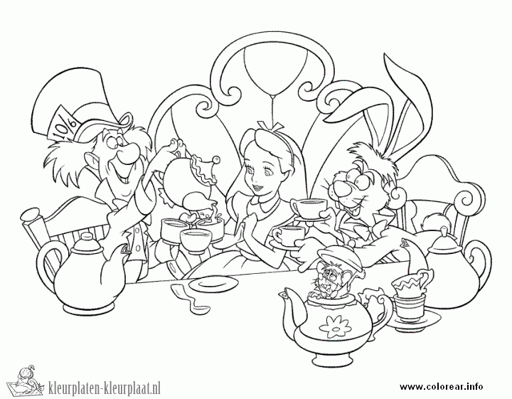 Alice in wonderland 5 kleurplaat