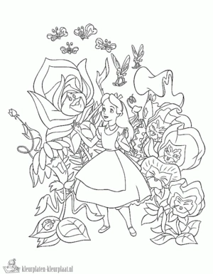 Alice in wonderland 9 kleurplaat