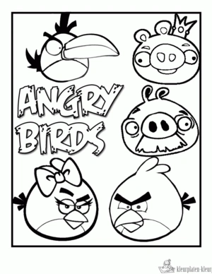 Angry birds 4 kleurplaat