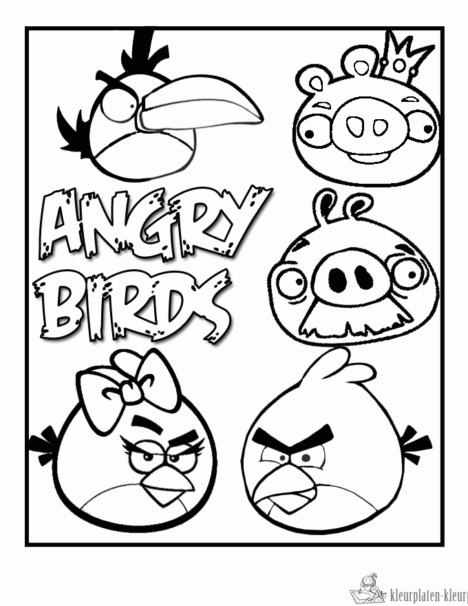 Angry birds 4 kleurplaat