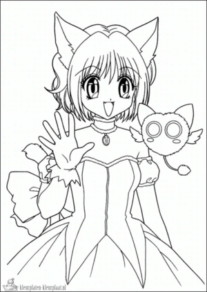 Anime 2 kleurplaat om te printen en kleuren