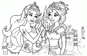 Barbie kleurplaten om te printen en kleuren