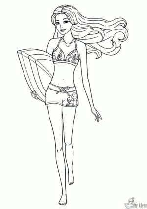 Barbie 10 kleurplaat