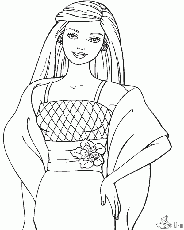 Barbie 15 kleurplaat