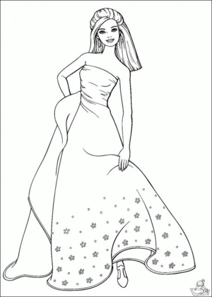 Barbie 5 kleurplaat