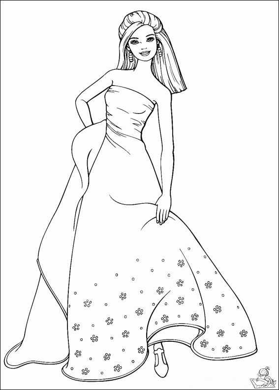 Barbie 5 kleurplaat