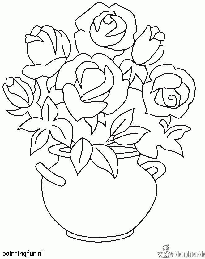 Bloemen 50 kleurplaat