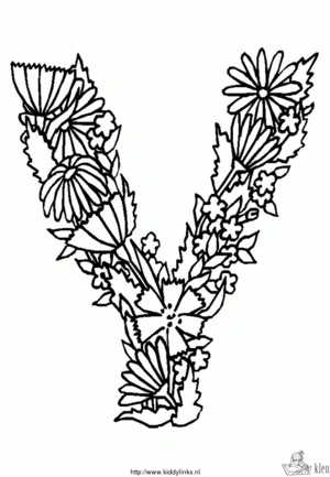 Bloemen 9 kleurplaat