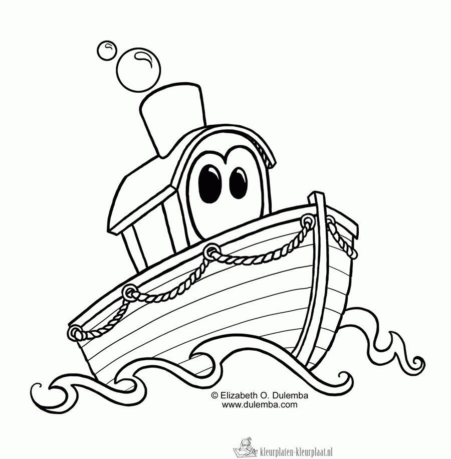 Boot 3 kleurplaat