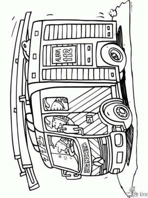 Brandweer kleurplaten om te printen en kleuren