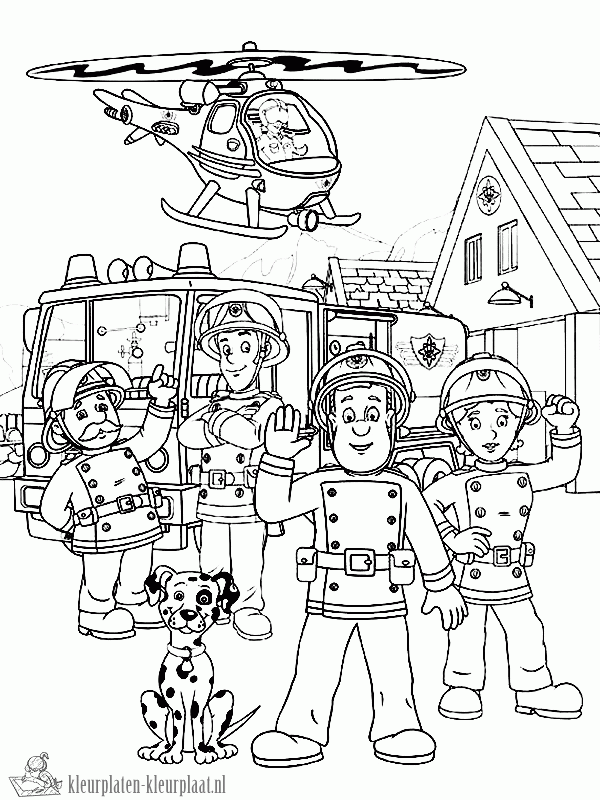 Brandweerman sam 1 kleurplaat