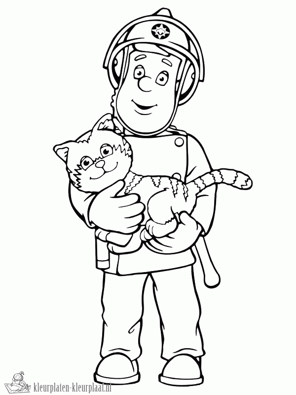 Brandweerman sam 14 kleurplaat