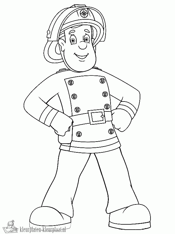 Brandweerman sam 21 kleurplaat