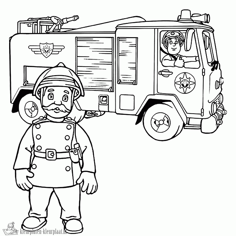 Brandweerman sam 3 kleurplaat