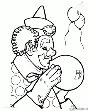 Clown 12 kleurplaat