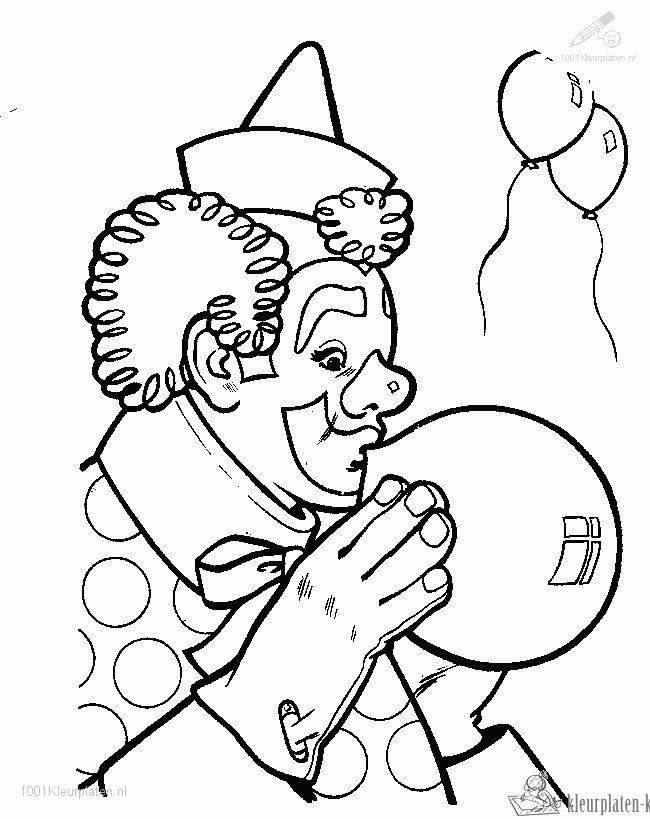 Clown 12 kleurplaat