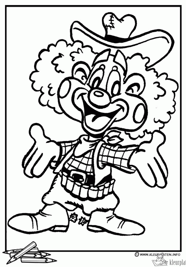 Clown 19 kleurplaat