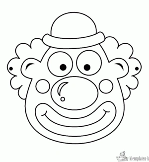 Clown 2 kleurplaat