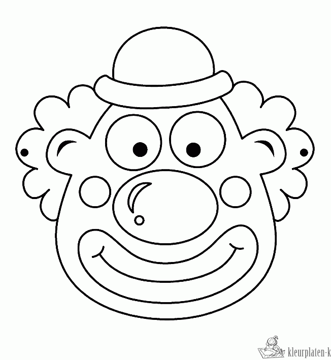 Clown 2 kleurplaat