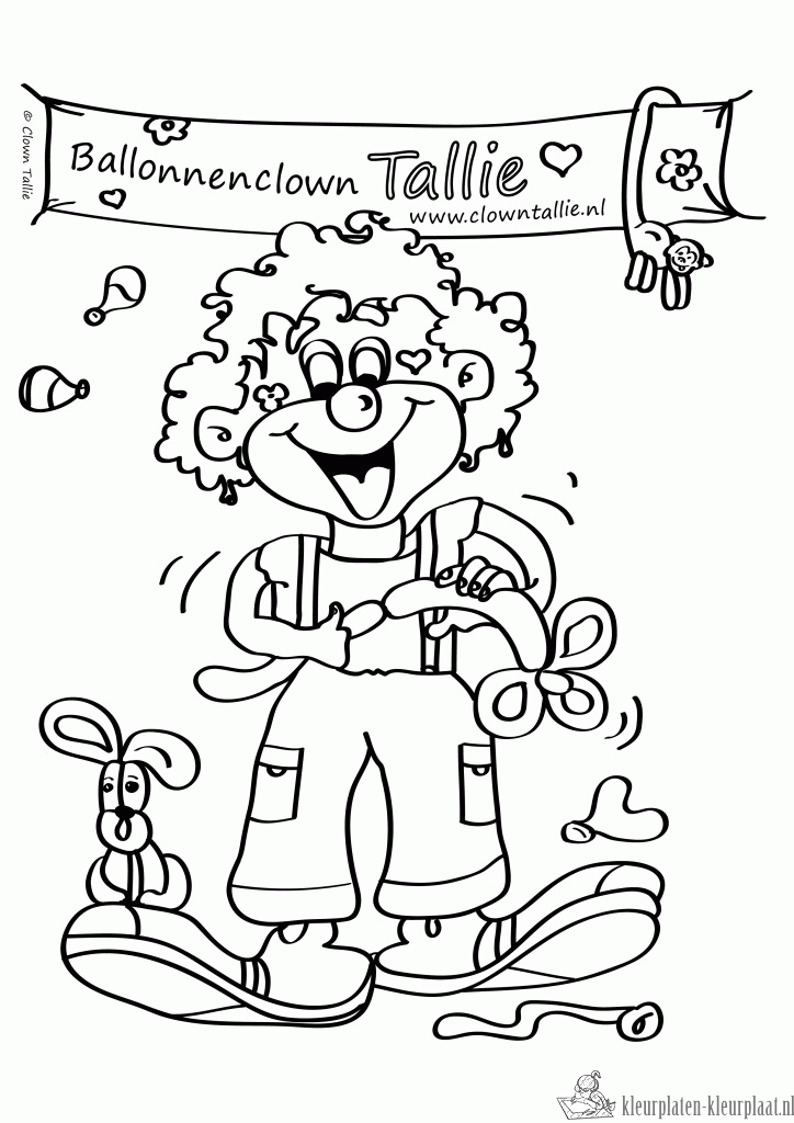Clown 24 kleurplaat
