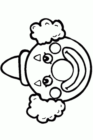 Clown 5 kleurplaat