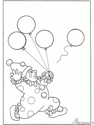 Clown 50 kleurplaat