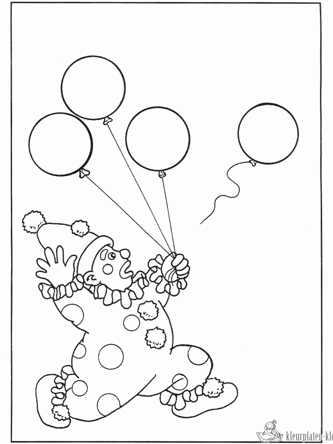 Clown 50 kleurplaat