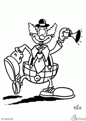 Clown 60 kleurplaat