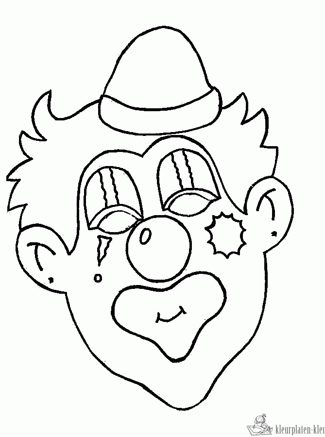 Clown 7 kleurplaat