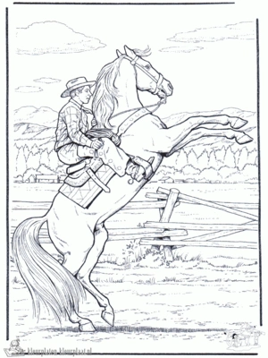 Cowboy kleurplaten om te printen en kleuren