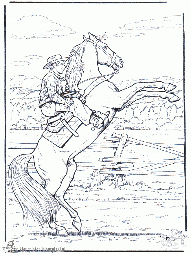Cowboy 1 kleurplaat