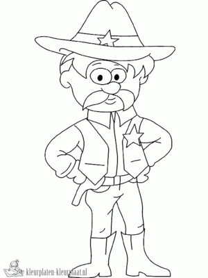 Cowboy 10 kleurplaat
