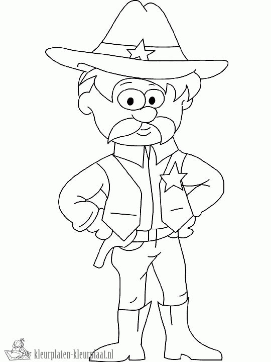 Cowboy 10 kleurplaat