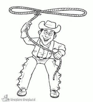 Cowboy 13 kleurplaat