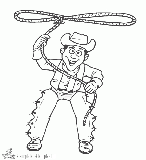 Cowboy 13 kleurplaat