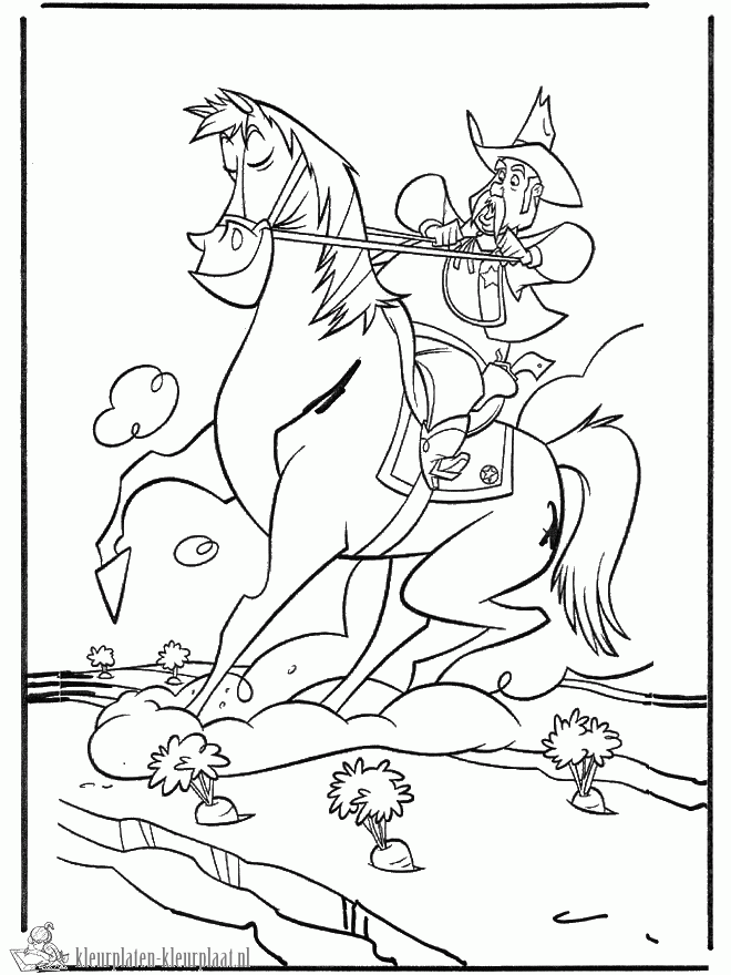 Cowboy 3 kleurplaat