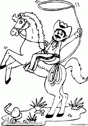 Cowboy 7 kleurplaat