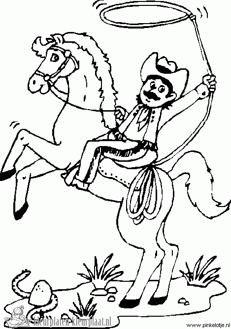 Cowboy 7 kleurplaat
