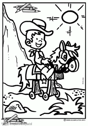 Cowboy 8 kleurplaat