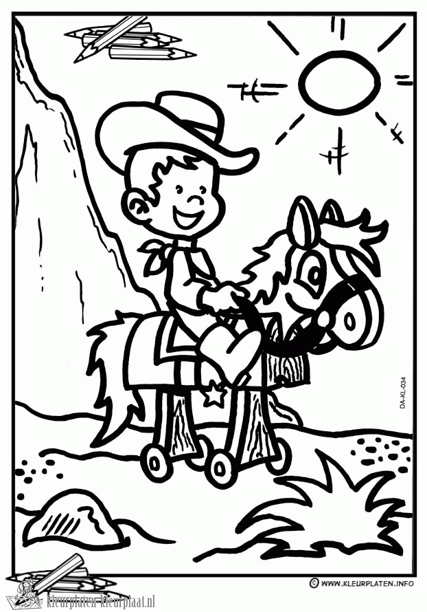Cowboy 8 kleurplaat