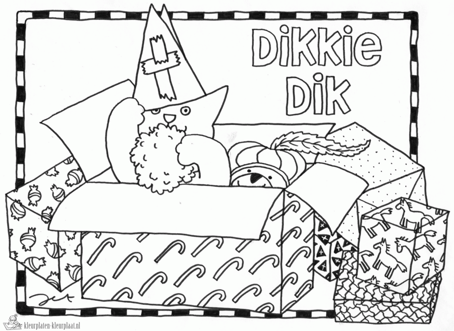 Dikkie dik 5 kleurplaat
