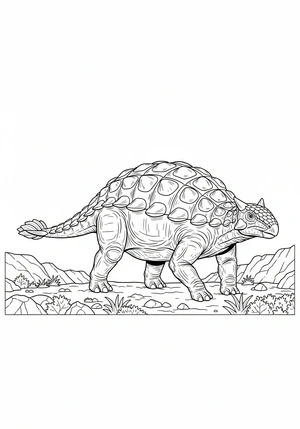 Ankylosaurus met zijn gepantserde staart kleurplaat