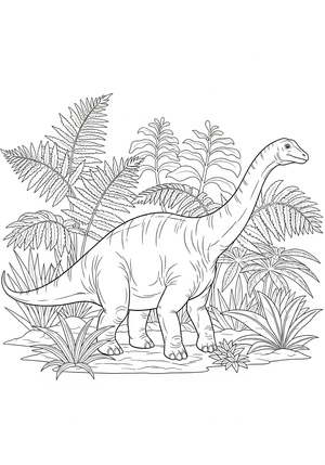 Diplodocus tussen reuzenvarens kleurplaat