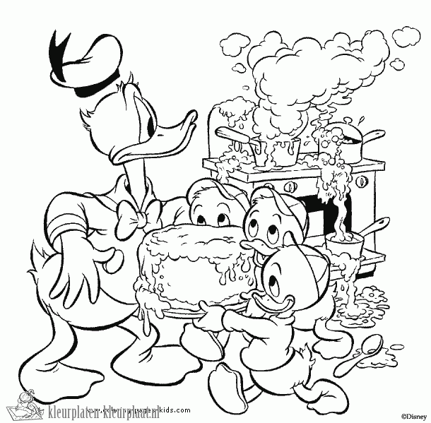 Donald duck 4 kleurplaat